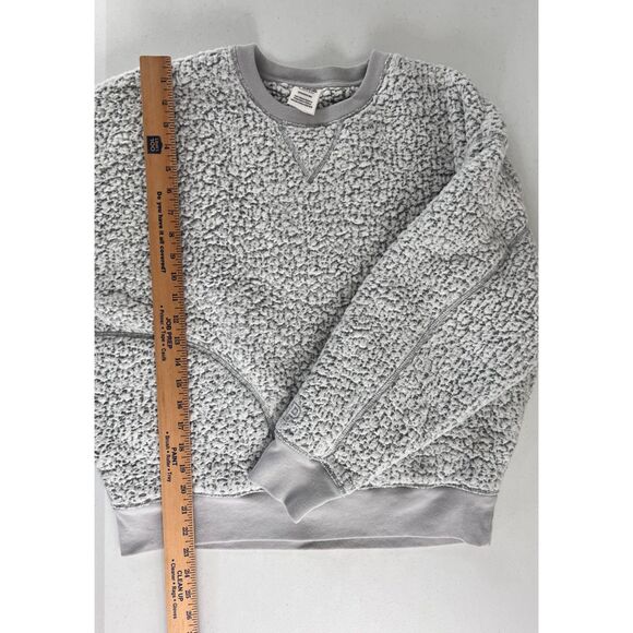 Victoria's Secret PINK Women's Sherpa Oversized Pullover Pockets Gray Size S - Picture 10 of 11